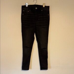 American Eagle Outfitters Black Skinny Jeans with Distressed Knees